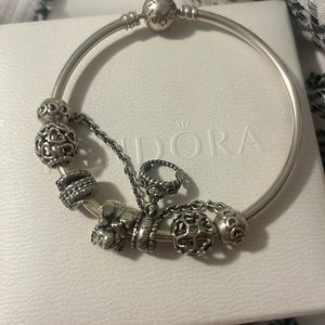 Pandora bangle with charms